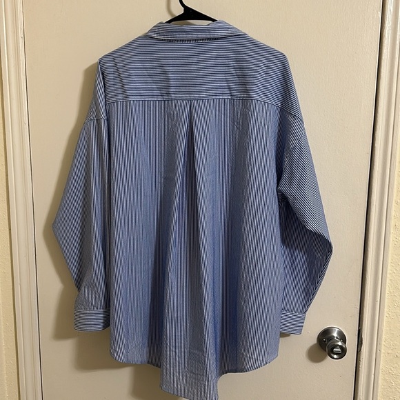 EUC Pomander Place Tuckernuck Striped Button Down Tunic Blouse XXL - Picture 4 of 5